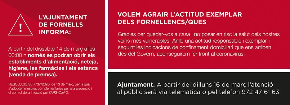 BENVINGUTS A FORNELLS